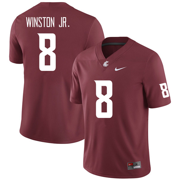 Men #8 Easop Winston Jr. Washington State Cougars College Football Jerseys Sale-Crimson